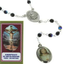 Palais du Rosaire Chapelet pour les Âmes du Purgatoire avec livret de prières^ Autre Chapelet De Devotion | Chapelet Verre