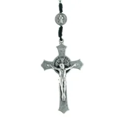Palais du Rosaire Chapelet Saint Benoît en bois avec paters en métal^ Chapelet De Saint Benoît | Chapelet Métal