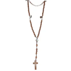 Palais du Rosaire Chapelet sur corde avec paters en forme de colombe et croix en bois^ Chapelet Corde