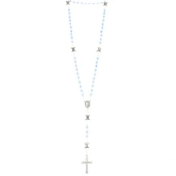Palais du Rosaire Chapelet verre bleu paters lettres LOURDES^ Chapelet Verre
