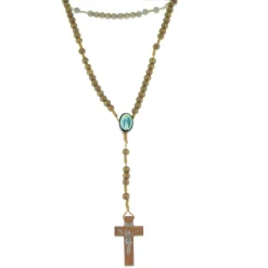 Palais du Rosaire Chapelet Vierge Miraculeuse avec grains en bois sur corde^ Chapelet De La Vierge Miraculeuse | Chapelet Corde
