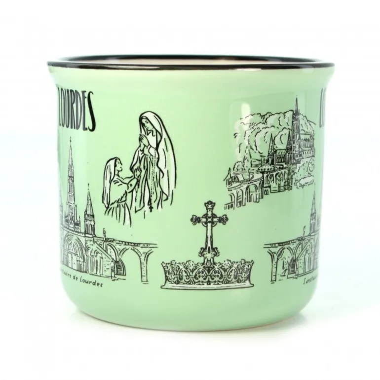 Palais du Rosaire Chope en céramique de Lourdes^ Vaisselle De Lourdes
