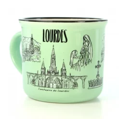 Palais du Rosaire Chope en céramique de Lourdes^ Vaisselle De Lourdes