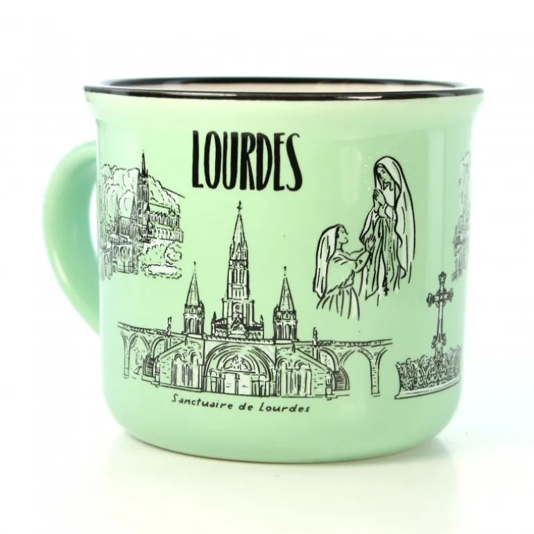 Palais du Rosaire Chope en céramique de Lourdes^ Vaisselle De Lourdes