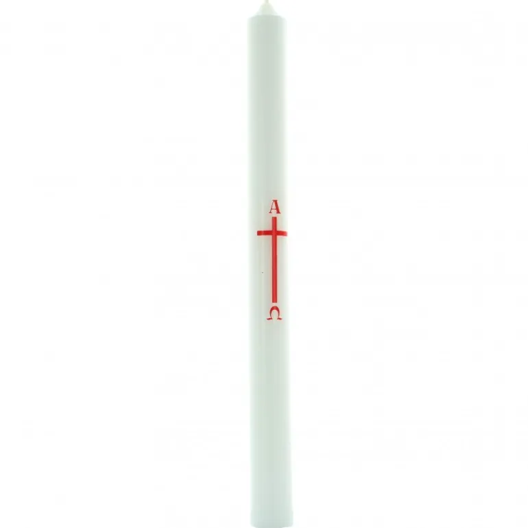 Palais du Rosaire Cierge de communion Alpha Omega 30 cm^ Communion | Cierge De Lourdes