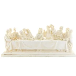 Palais du Rosaire Cène en résine blanche sans socle de 25x10cm^ Pâques