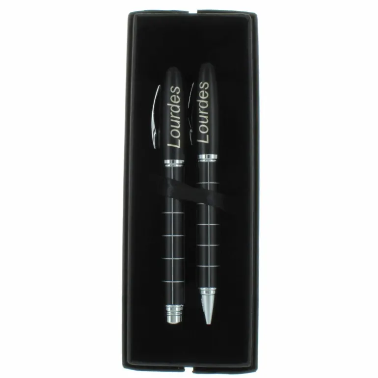 Palais du Rosaire Coffret de 2 stylos de Lourdes^ Bloc Et Stylo
