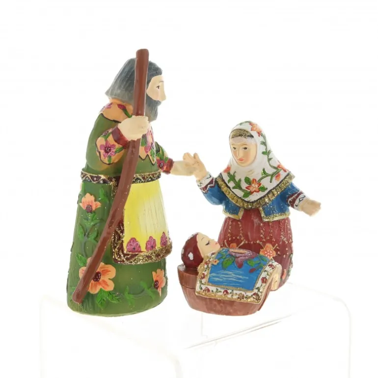 Palais du Rosaire Coffret de trois personnages de crèche style Poupée Russe^ Crèche | Statue De La Sainte Famille