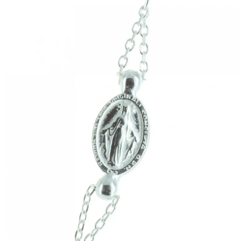 Palais du Rosaire Collier chapelet Argent coeur Vierge Miraculeuse^ Collier En Argent