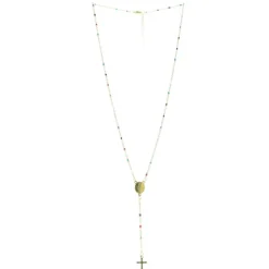 Palais du Rosaire Collier chapelet doré de Lourdes avec grains multicolors^ Collier Fantaisie | Chapelet De Lourdes