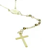 Palais du Rosaire Collier chapelet en acier doré avec coeur Apparition de Lourdes et Saint Benoit^ Chapelet De Saint Benoît | Chapelet De Lourdes
