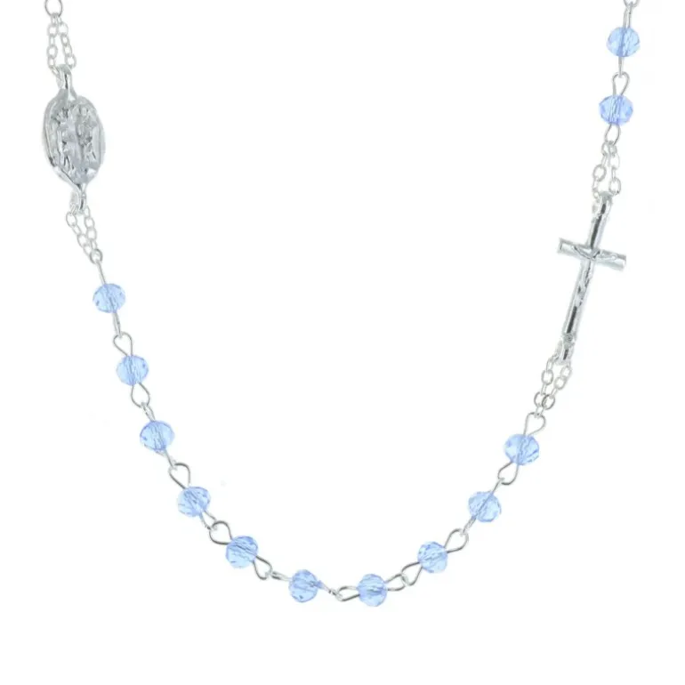 Palais du Rosaire Collier chapelet et croix couchée^ Collier Fantaisie