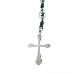 Palais du Rosaire Collier Chapelet Inox avec grains argentés^ Collier Fantaisie