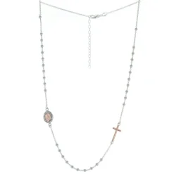 Palais du Rosaire Collier chapelet médaille de la Vierge Miraculeuse en Argent massif^ Collier En Argent
