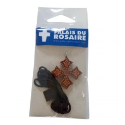 Palais du Rosaire Collier Croix en bois d'érable de 2,8cm avec cordon^ Collier Fantaisie | Croix En Pendentif