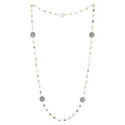 Palais du Rosaire Collier dizainier Saint Benoit avec perles métal^ Collier Fantaisie