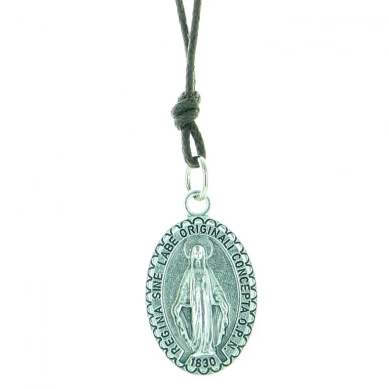 Palais du Rosaire Collier en corde avec médaille miraculeuse^ Collier Fantaisie