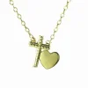 Palais du Rosaire Collier en Plaqué Or Croix et Coeur^ Collier En Plaqué Or