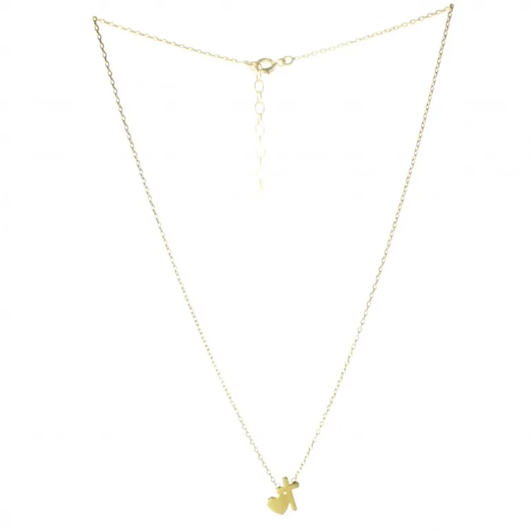 Palais du Rosaire Collier en Plaqué Or Croix et Coeur^ Collier En Plaqué Or
