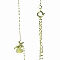 Palais du Rosaire Collier en Plaqué Or Croix et Coeur^ Collier En Plaqué Or