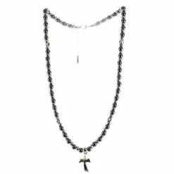 Palais du Rosaire Collier hématite et croix Tau^ Collier Fantaisie