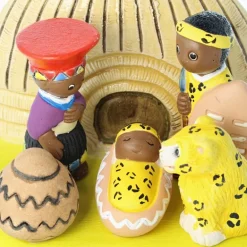 Palais du Rosaire Crèche Afrique du Sud céramique 8x7cm^ Crèche