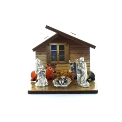 Palais du Rosaire Crèche avec miniature nativité en métal 7 cm^ Crèche