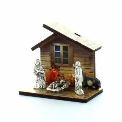 Palais du Rosaire Crèche avec miniature nativité en métal 7 cm^ Crèche