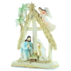 Palais du Rosaire Crèche de la Sainte Famille en résine 22cm^ Décoration De Noël | Crèche