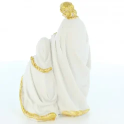 Palais du Rosaire Crèche de la Sainte Famille blanche et dorée de 12cm^ Crèche