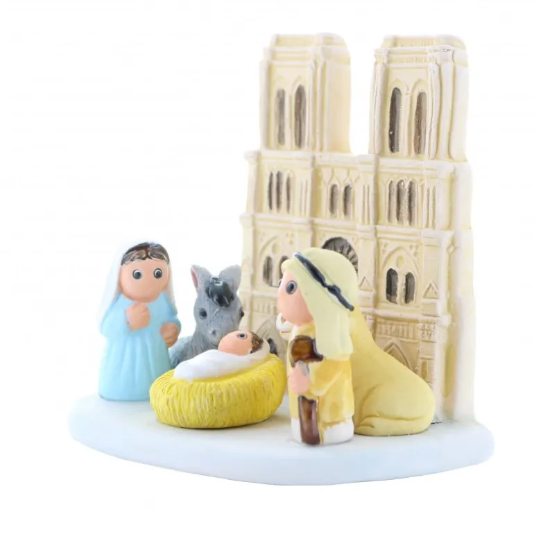 Palais du Rosaire Crèche de Noël Notre Dame de Paris en céramique^ Décoration De Noël | Crèche