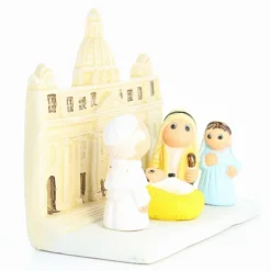 Palais du Rosaire Crèche du Vatican en céramique 8x7cm^ Crèche