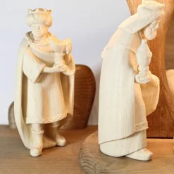 Palais du Rosaire Crèche en bois 19 pièces éclairage LED 13 cm^ Crèche
