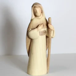 Palais du Rosaire Crèche en bois avec éclairage LED 17 pièces 12cm^ Décoration De Noël | Crèche