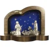 Palais du Rosaire Crèche en bois avec la Sainte Famille en métal 11cm^ Crèche