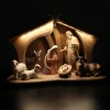 Palais du Rosaire Crèche en bois de 15 cm et 9 pièces éclairage LED^ Crèche | Statue En Bois