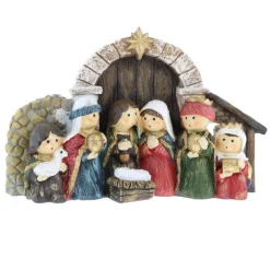 Palais du Rosaire Crèche enfantine de la naissance de Jésus en résine^ Crèche