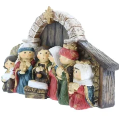 Palais du Rosaire Crèche enfantine de la naissance de Jésus en résine^ Crèche