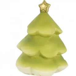 Palais du Rosaire Crèche lumineuse de la Sainte Famille en forme de sapin en résine 9cm^ Crèche