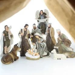 Palais du Rosaire Crèche réaliste de 11 personnages de 16cm peints à la main^ Décoration De Noël | Crèche