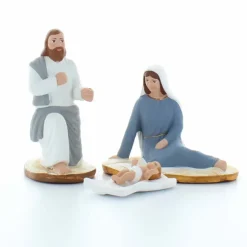 Palais du Rosaire Crèche Santons de Provence Marie, Joseph et l'enfant Jésus, 9 cm, peinte à la main^ Décoration De Noël | Crèche