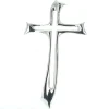 Palais du Rosaire Croix ajourée argenté de 40 cm^ Crucifix Métal