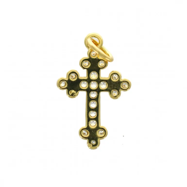 Palais du Rosaire Croix avec strass en métal doré 18mm^ Médaille Et Croix Métal