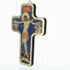 Palais du Rosaire Croix Christ Crucifié Style Byzantin en bois avec dorure^ Croix Religieuse