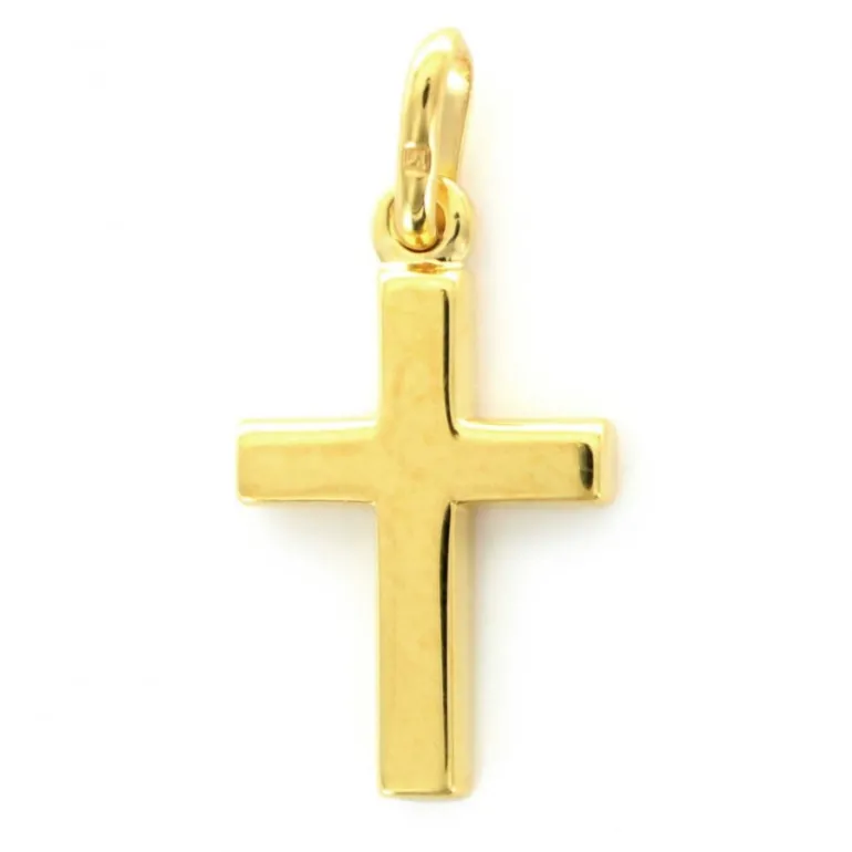 Palais du Rosaire Croix classique en plaqué or 30mm^ Croix En Pendentif | Médaille Et Croix Plaqué Or