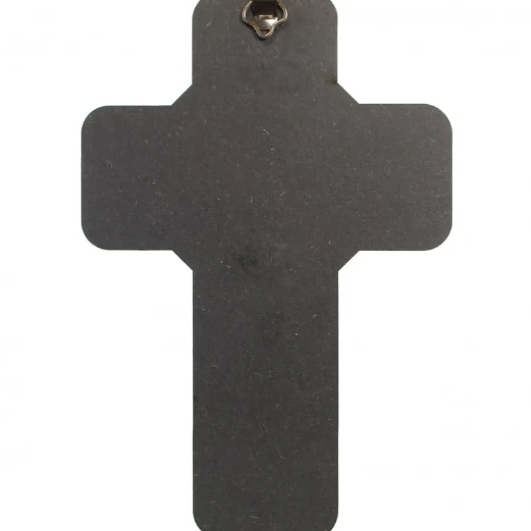 Palais du Rosaire Croix décorative de l'Apparition de Lourdes avec des anges 18x12cm^ Croix Religieuse