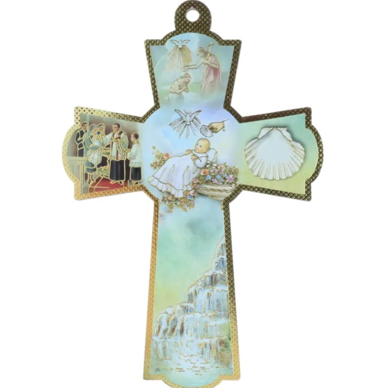 Palais du Rosaire Croix de baptême 16 cm^ Croix Religieuse