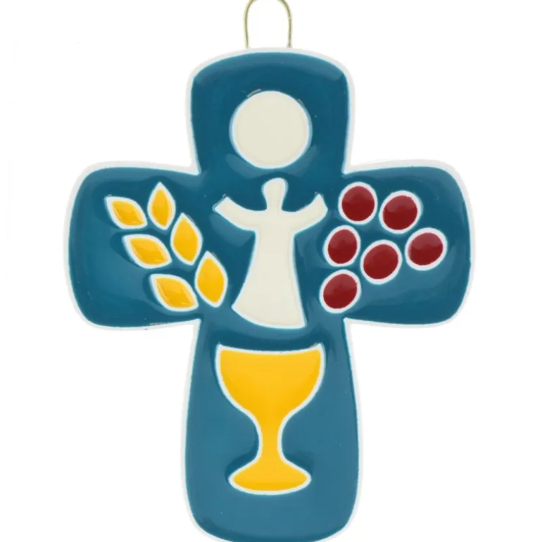 Palais du Rosaire Croix de Comunion colorée en résine 7,5cm^ Croix Religieuse