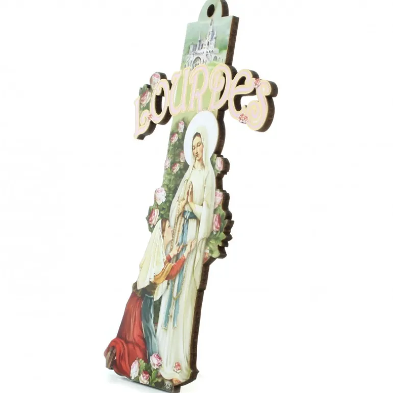 Palais du Rosaire Croix de l'Apparition avec "Lourdes"^ Croix Religieuse