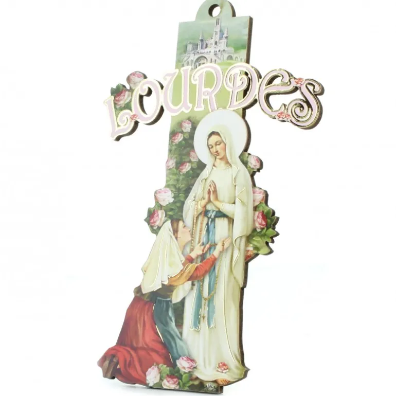 Palais du Rosaire Croix de l'Apparition avec "Lourdes"^ Croix Religieuse